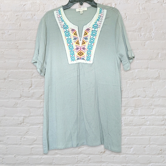 Hailey & Co. Embroidered Bohemian Blouse - Picture 1 of 10